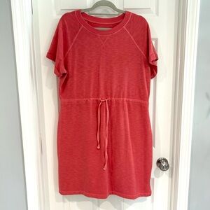 Sonoma Women Casual T-Shirt Dress Plus Size 0X Coral Short Sleeve Scoop Neck